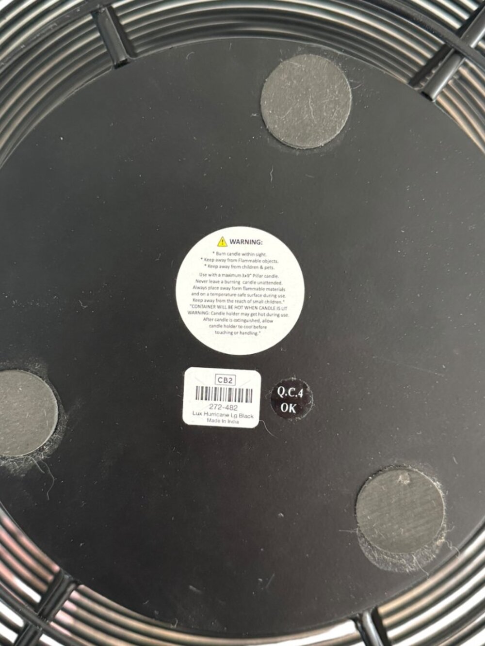 CB2 Large Lux Hurricane in Black - Picture 10 of 10